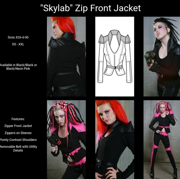 Lip Service Cyber Sniper Skylab Zip Black Jacket M - Picture 3 of 7